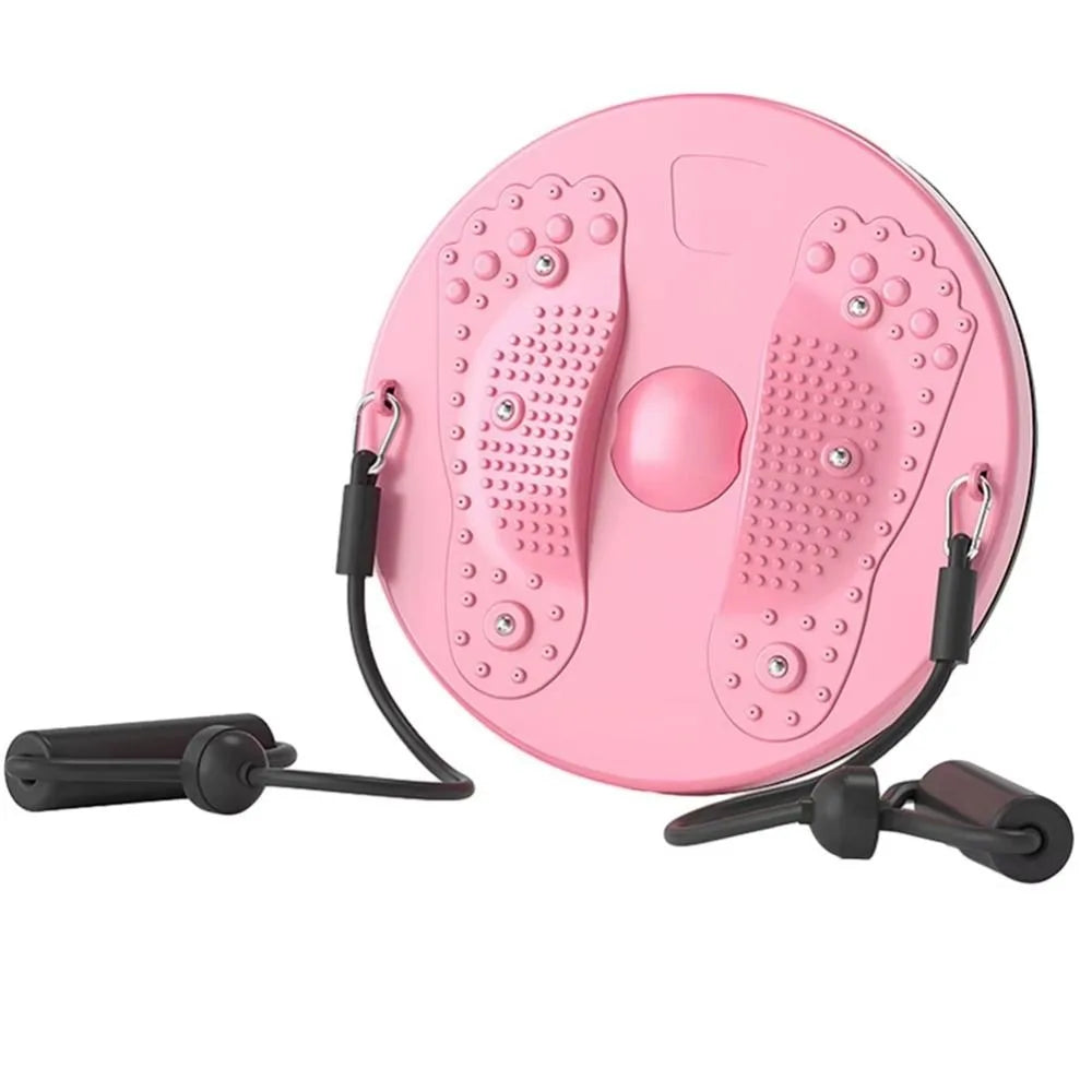 Magnetic Waist Twisting Disc with Resistance Bands - Tidesmit Body Shaping Massage Equipment Pink Tidesmit