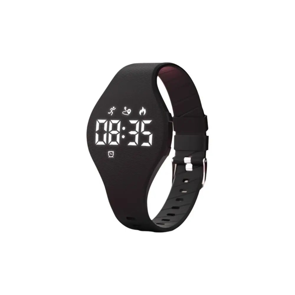 LED Digital Kids Smart Silicone Wristband Waterproof with Running Pedometer Vibrating Alarm Clock Monitor Vibration