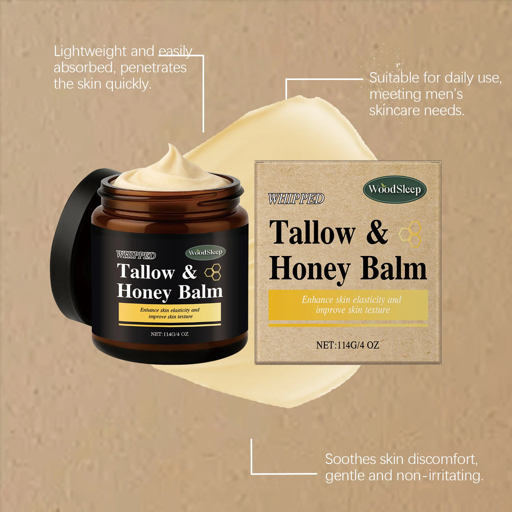 Beef Tallow Honey Balm for Men Lasting Moisturizing Dryness Soothing Skin Firming Smoothing Roughness Anti Aging Face Cream