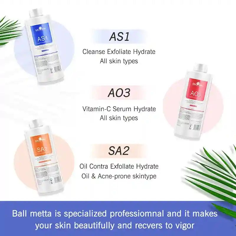 Hydra Facial Serum Kit: 3-Piece Deep Cleaning Aqua Peel Solution Scrubs Treatments Tidesmit