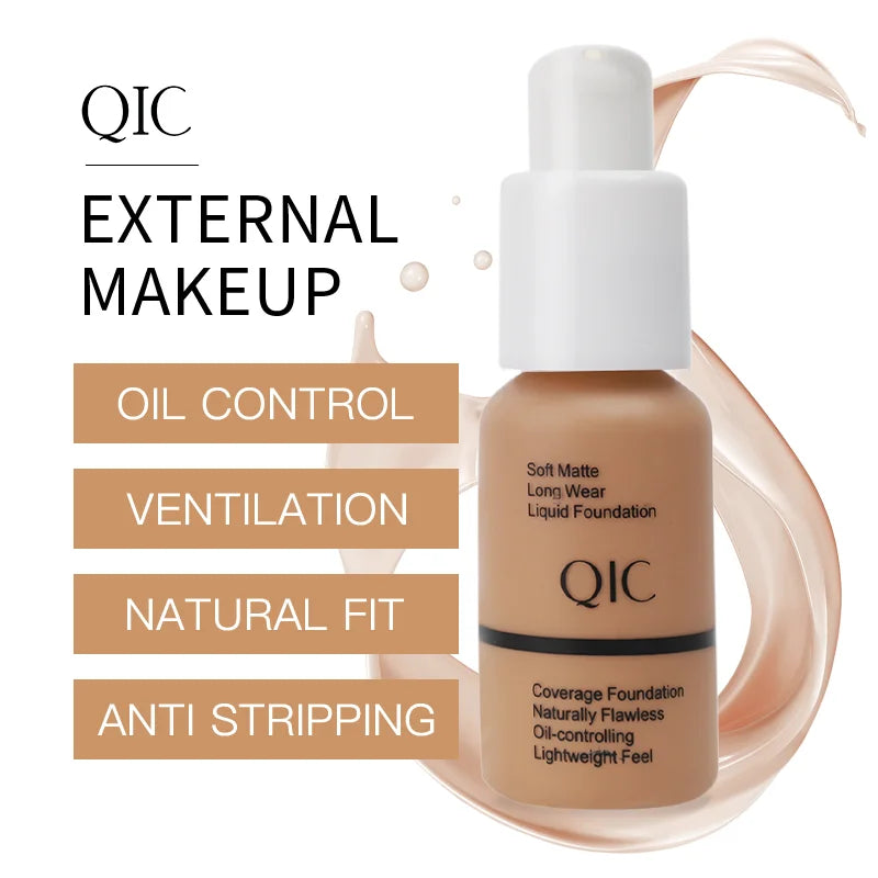 Tidesmit long lasting matte liquid foundation shade swatch showing oil control waterproof face makeup texture