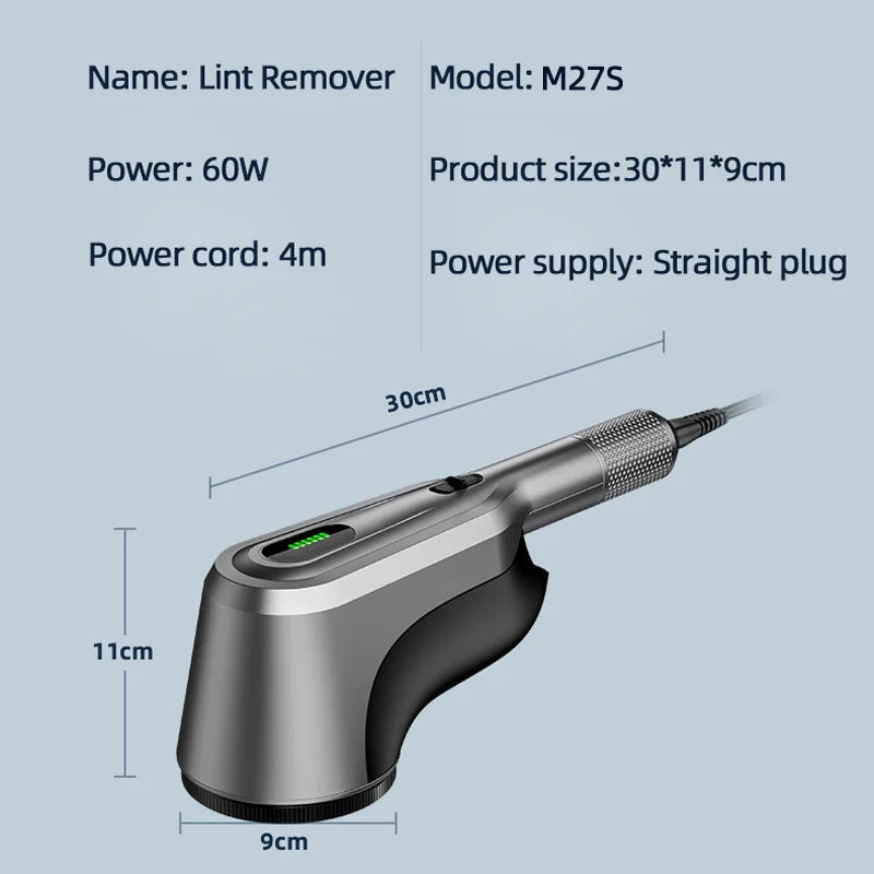 Tidesmit 60W professional lint remover machine showing ergonomic handle and blade cartridge detail for fabric care
