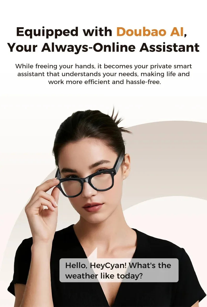 Smart Camera Glasses 4K HD Video Recorder with Integrated Voice Assistant Tidesmit
