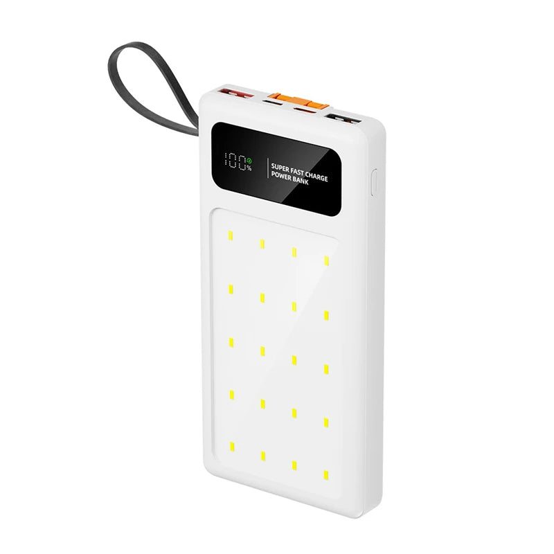 Tidesmit High Capacity Portable Charger with LED Camping Light White-20000mAh Tidesmit