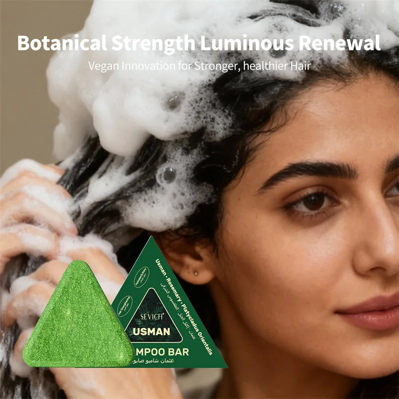 Usman Shampoo Bar Usman Grass Natural Soap Hair Nourishing Shampoo Soap Oil Control Relieves Scalp Itching Strengthens Hair Root