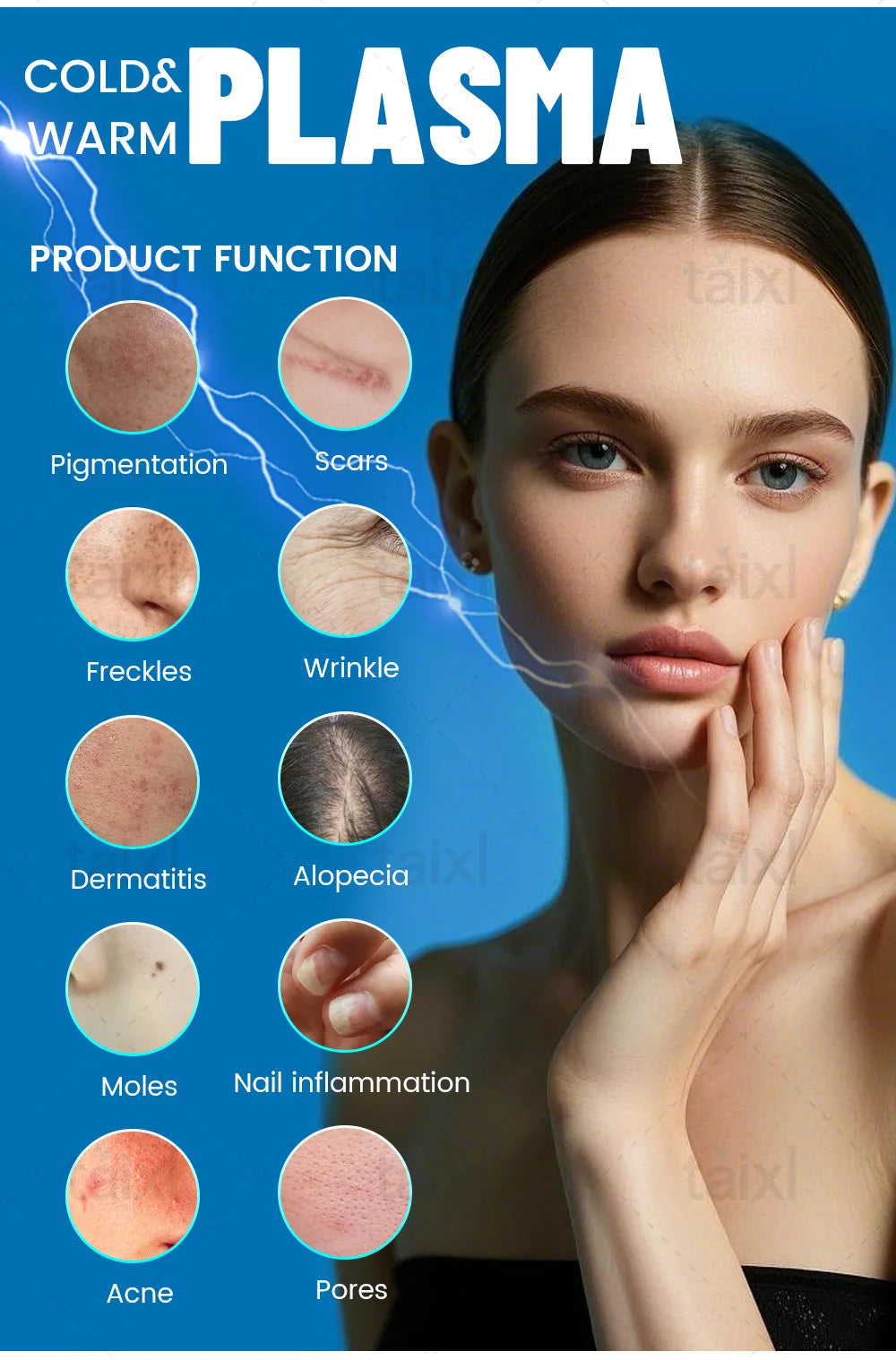 Cold Hot Plasma Machine for Facial Care and Skin Rejuvenation - Tidesmit Body Shaping Massage Equipment Tidesmit