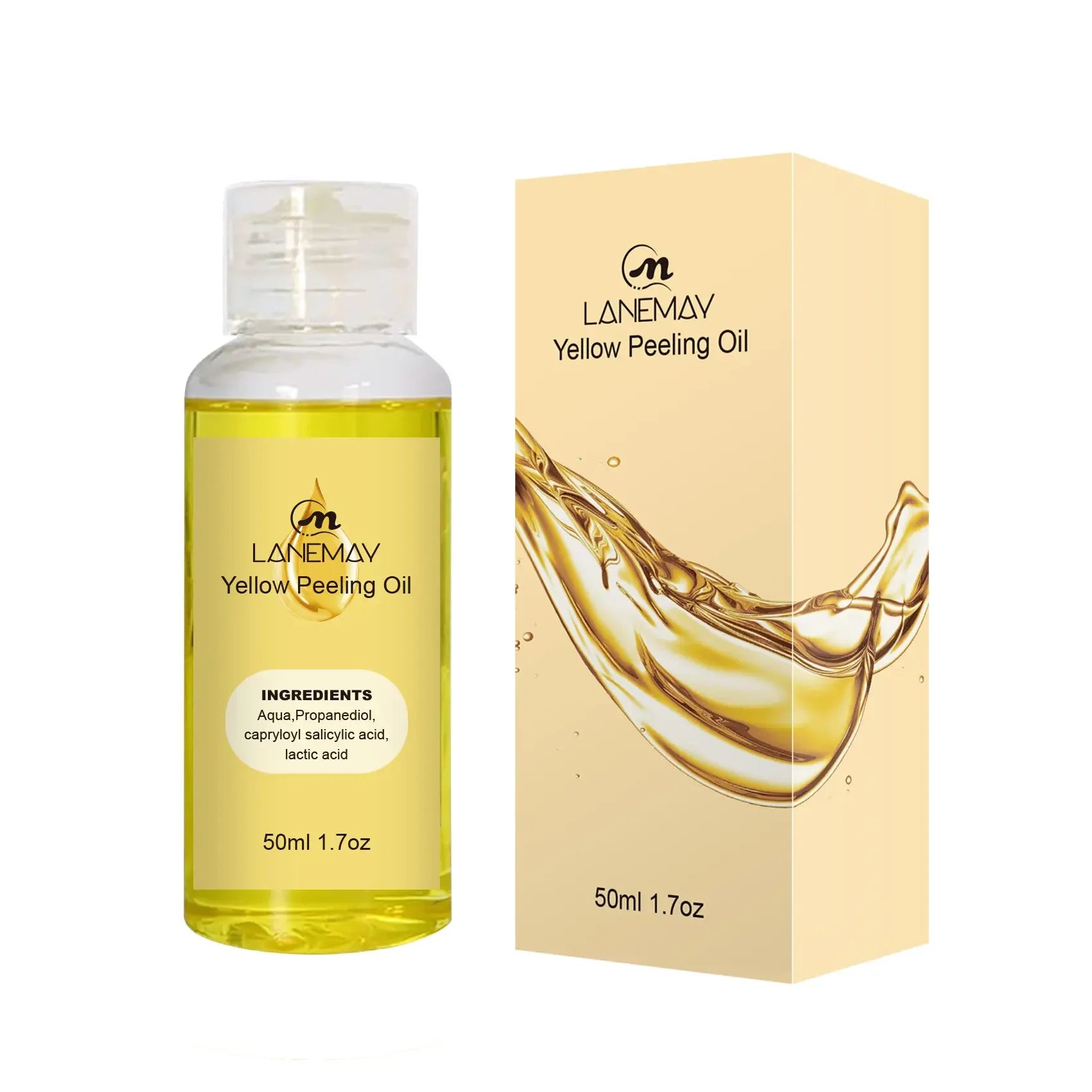 Yellow Peeling Oil for Body Exfoliation - Professional Brightening Serum Scrubs Treatments 50ml Tidesmit