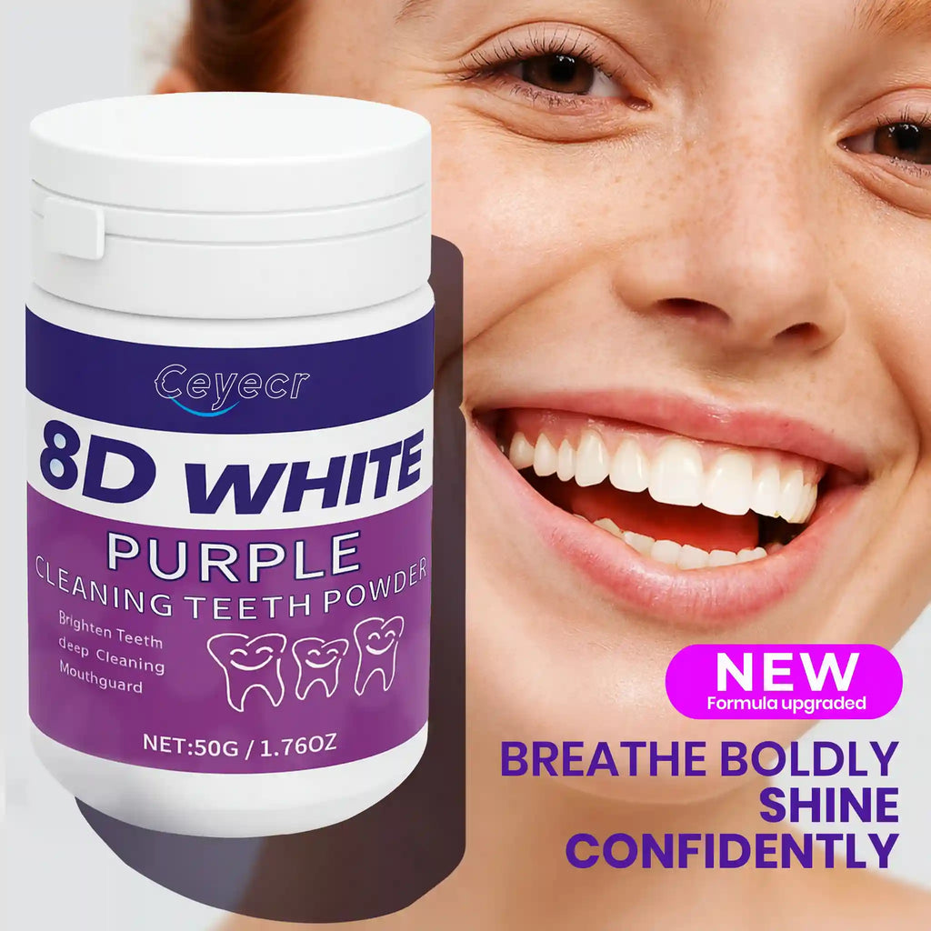 Tidesmit 8D teeth whitening powder for deep cleaning and fresh breath, 50g dental care formula