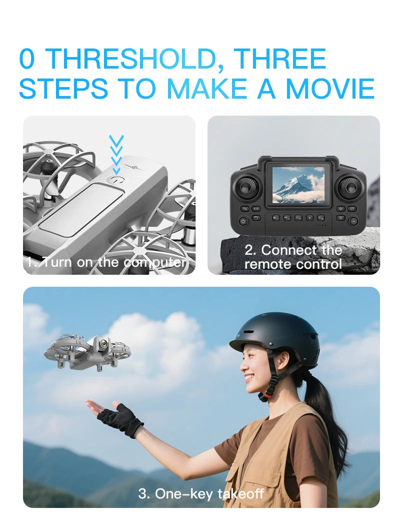 Mini RC Camera Drone with HD Lens & 3D Stunt Flight Modes Tidesmit