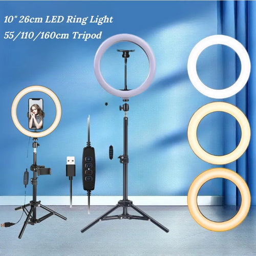 10 Inch Ring Light with Tripod Stand - Adjustable RGB Studio Lighting Tidesmit