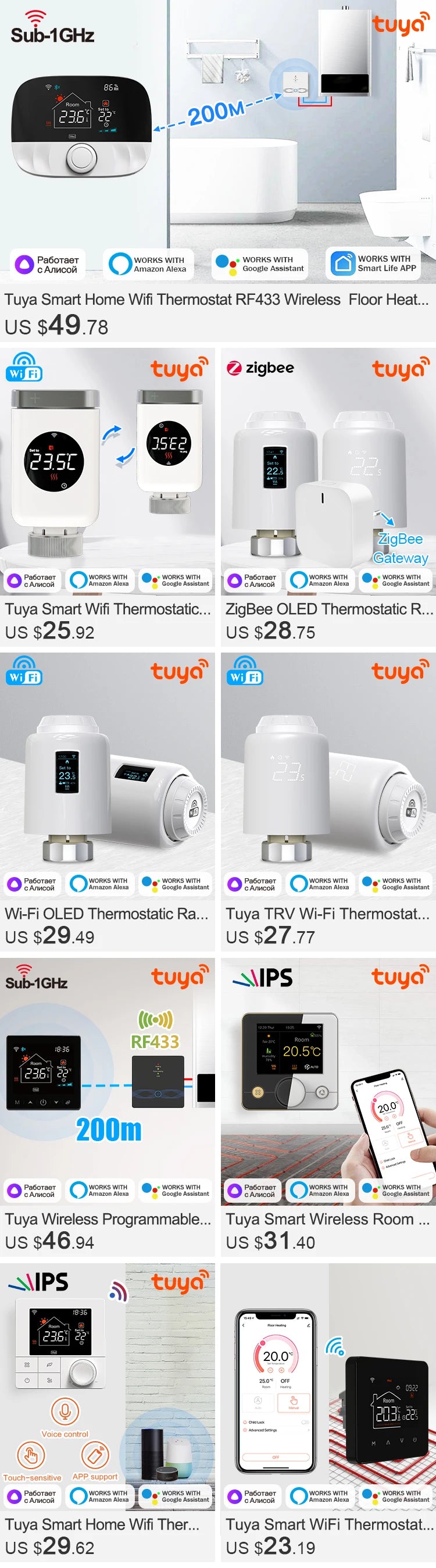 Tuya Smart Home Wifi Heating Thermostat Wireless For Gas Boiler Smart Thermostat Temperature Controller Alexa Google Home