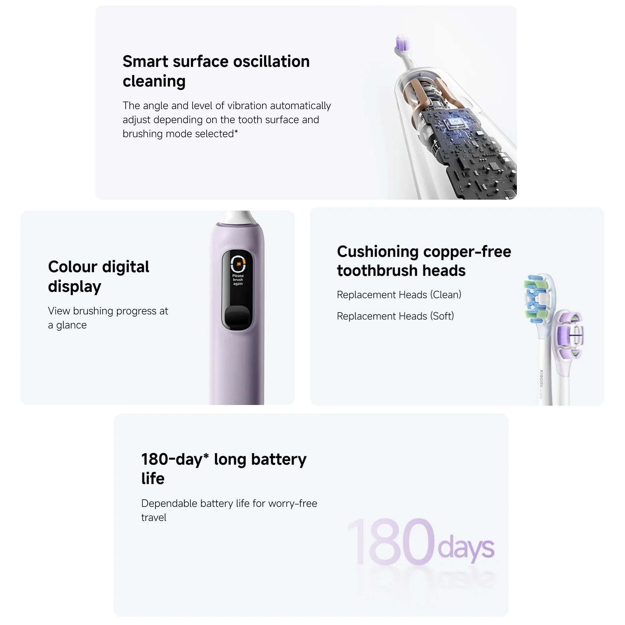Xiaomi Oscillation Electric Toothbrush Pro EU Smart Colour Display Oscillating Ultrasonic Motor 180-day Long Battery Life IPX8