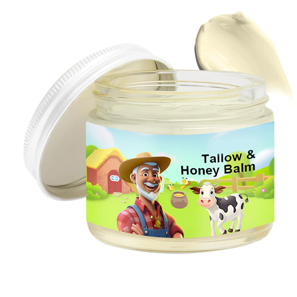 Tallow & Honey Balm 60g, Face and Body Moisturizer, Natural Skin Nourishing Cream to Improve Texture for Soft Firm Skin