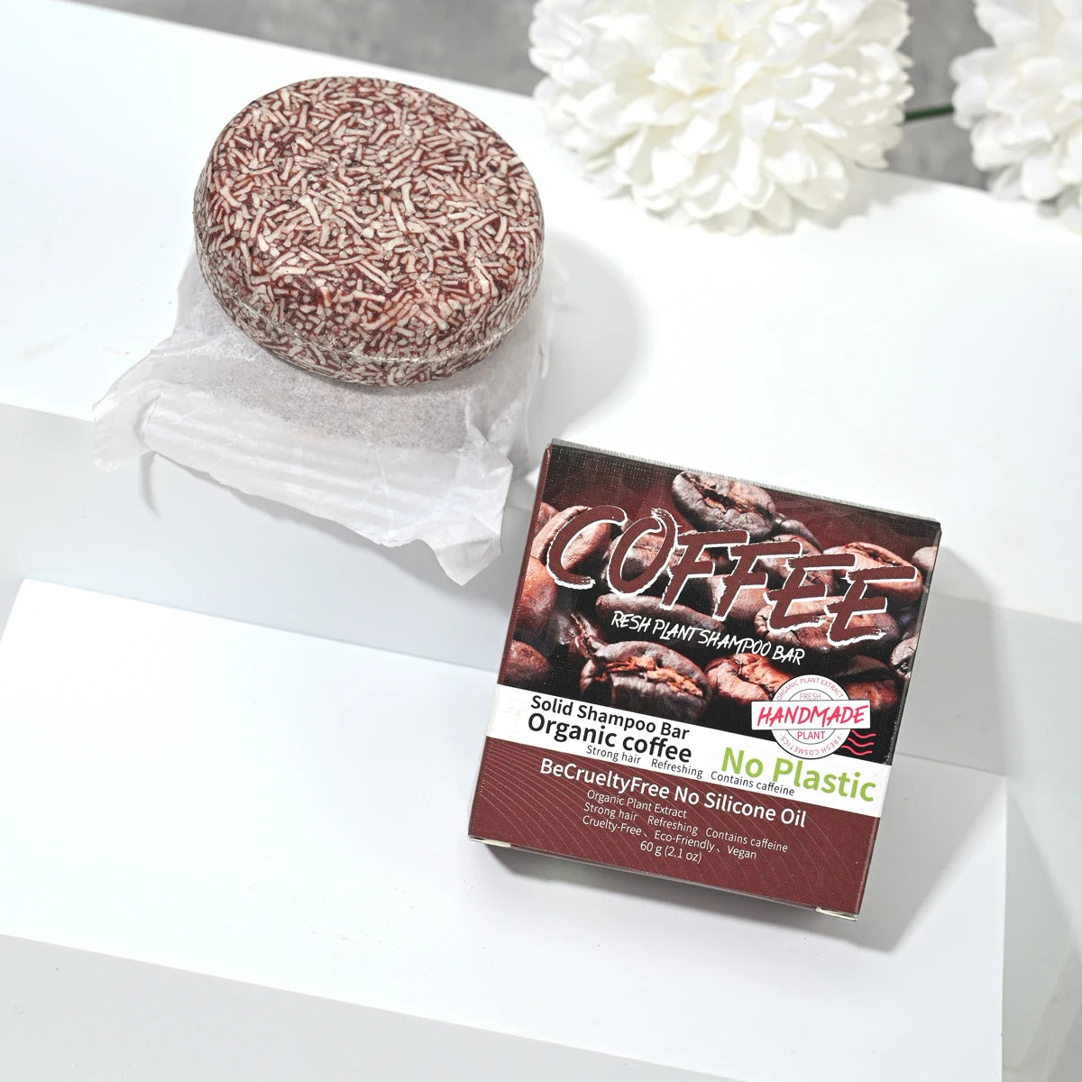 J+60g Coffee Solid Shampoo Moisturizing Cleaning Decontamination Oil Control Dandruff Removing Hair Care Soap