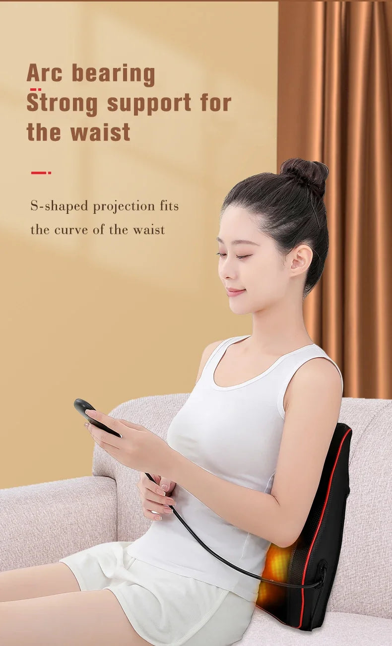 Shiatsu Neck and Back Massager with Heat and Airbag Therapy Relaxation Treatment Tidesmit