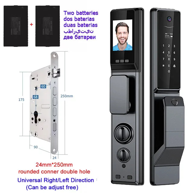 Waterproof Outdoor Smart  Lock Wifi Alexa Tuya APP Aluminium Alloy Material Fingerprint Password Smart Door Lock With Camera