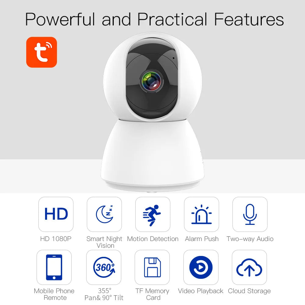2K 400W Tuya Smart Mini WiFi IP Camera Remote Wireless Surveillance Auto Tracking Of Human Home Security CCTV Baby Pet Monitor