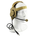 Tactical Shooting Headset with U94 PTT for Baofeng Radio - Tidesmit Tan Tidesmit