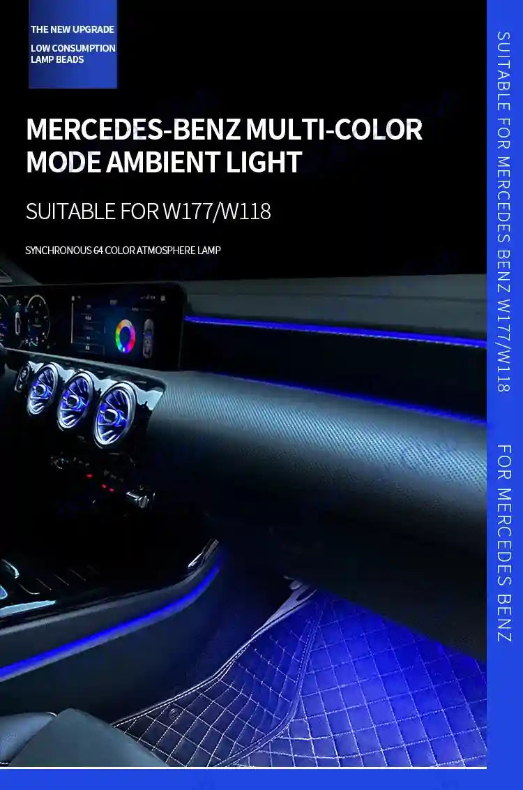 Mercedes Benz Ambient Lighting Kit 64 Color RGB LED Interior Air Tidesmit