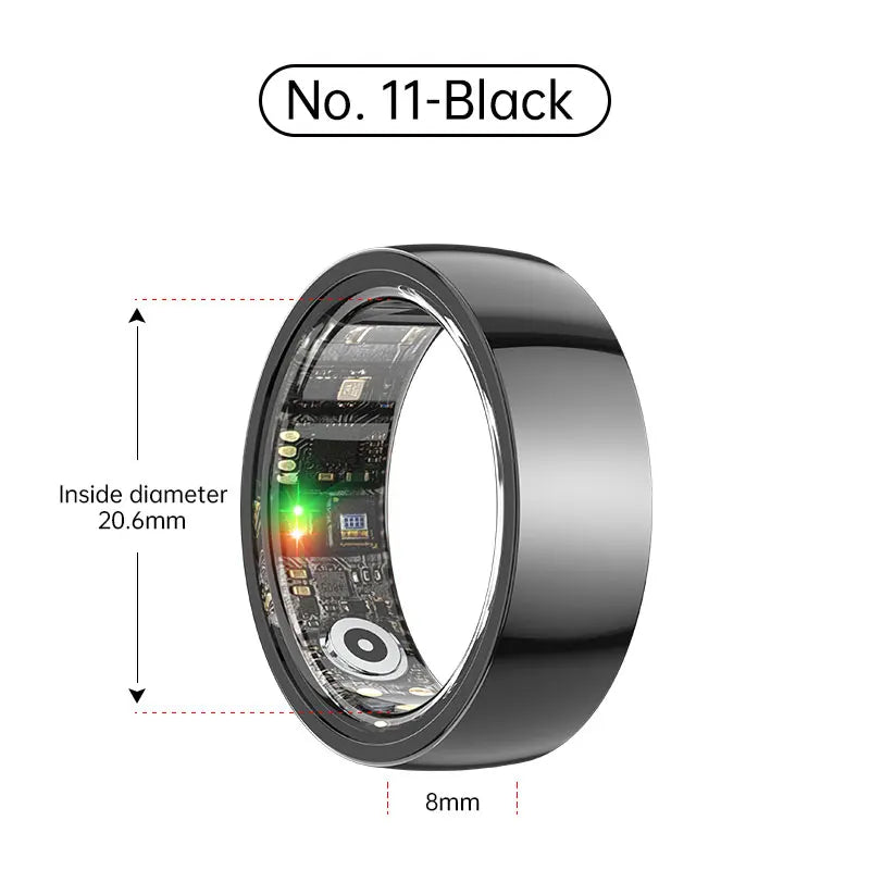 Tidesmit Smart Health Ring - Biometric Fitness Tracker with Sleep Monitor Ceramic Black No.11 Tidesmit