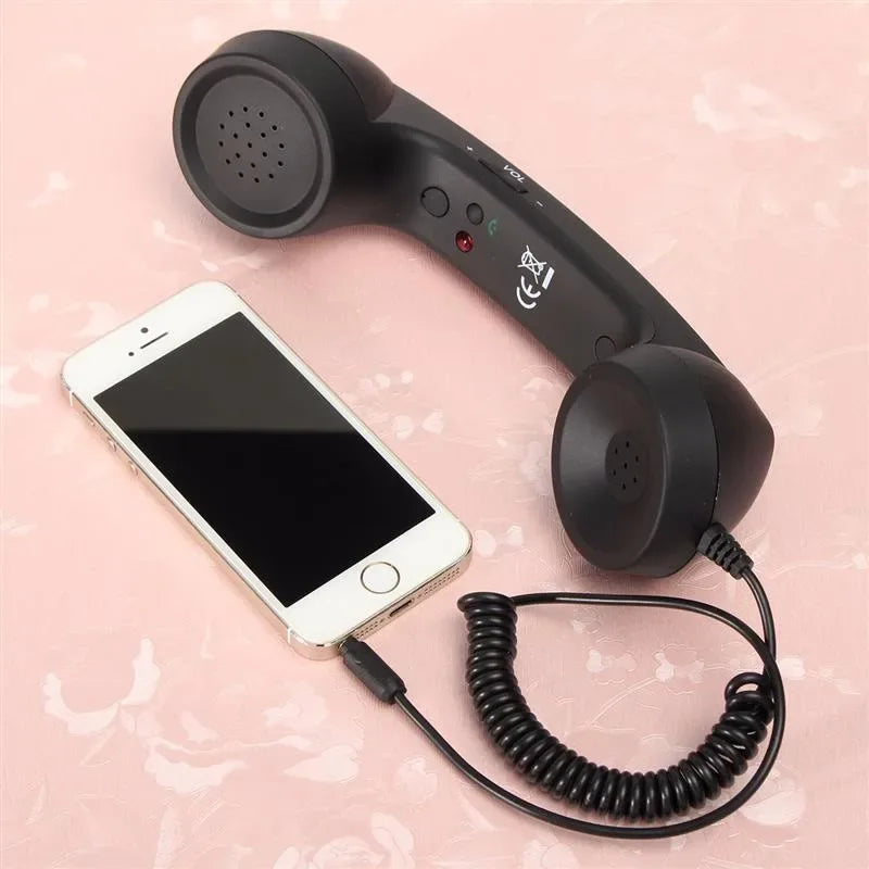Retro Telephone Handset 3.5mm Mic for Mobile Devices | Tidesmit black Tidesmit