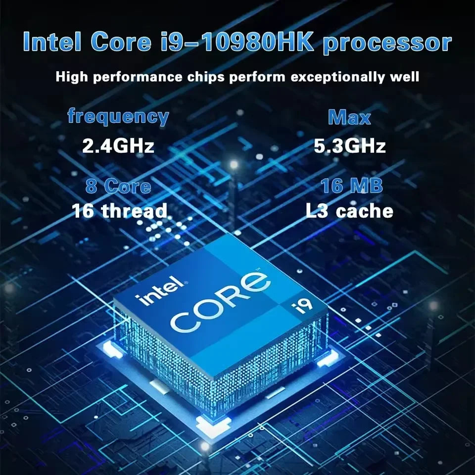 15.6' Intel Core I9 10980HK Windows 11 Pro Laptop Computer 32GB RAM 512GB 1TB 2TB SSD Portable Notebook PC Office Study Laptops