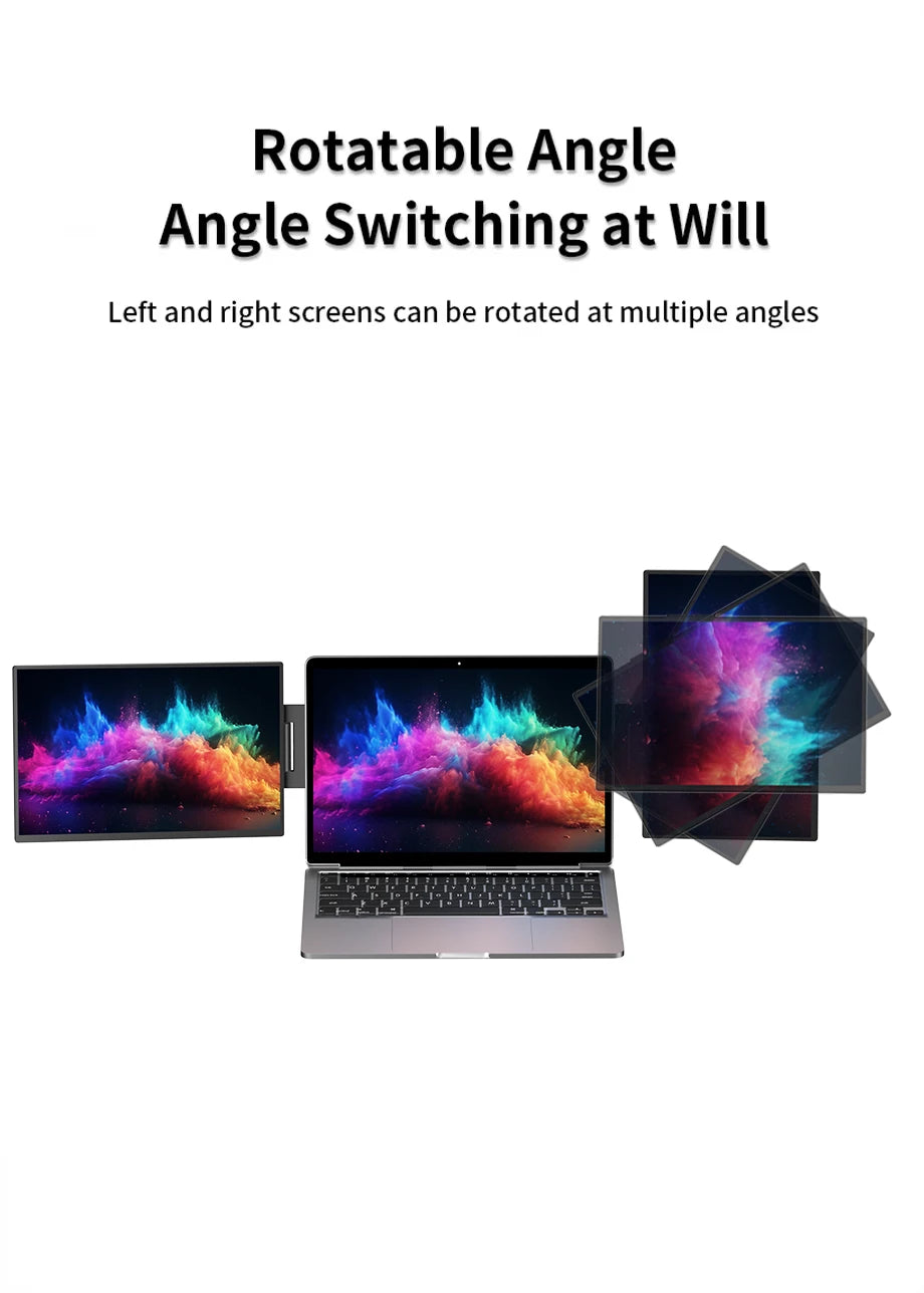 Sibolan 16" 2.5K Dual Screen Portable Monitor 1600P 60Hz High-Definition Dual Triple Display Extender For Home Office & Wins