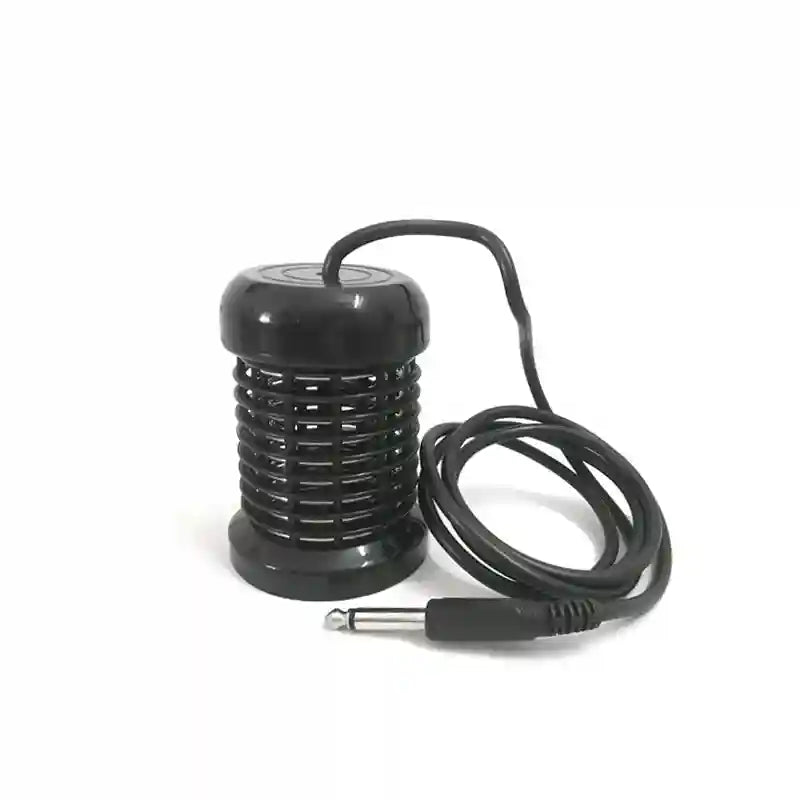 Black ionic detox foot bath array with cable and jack plug for professional spa or home detox machine use.