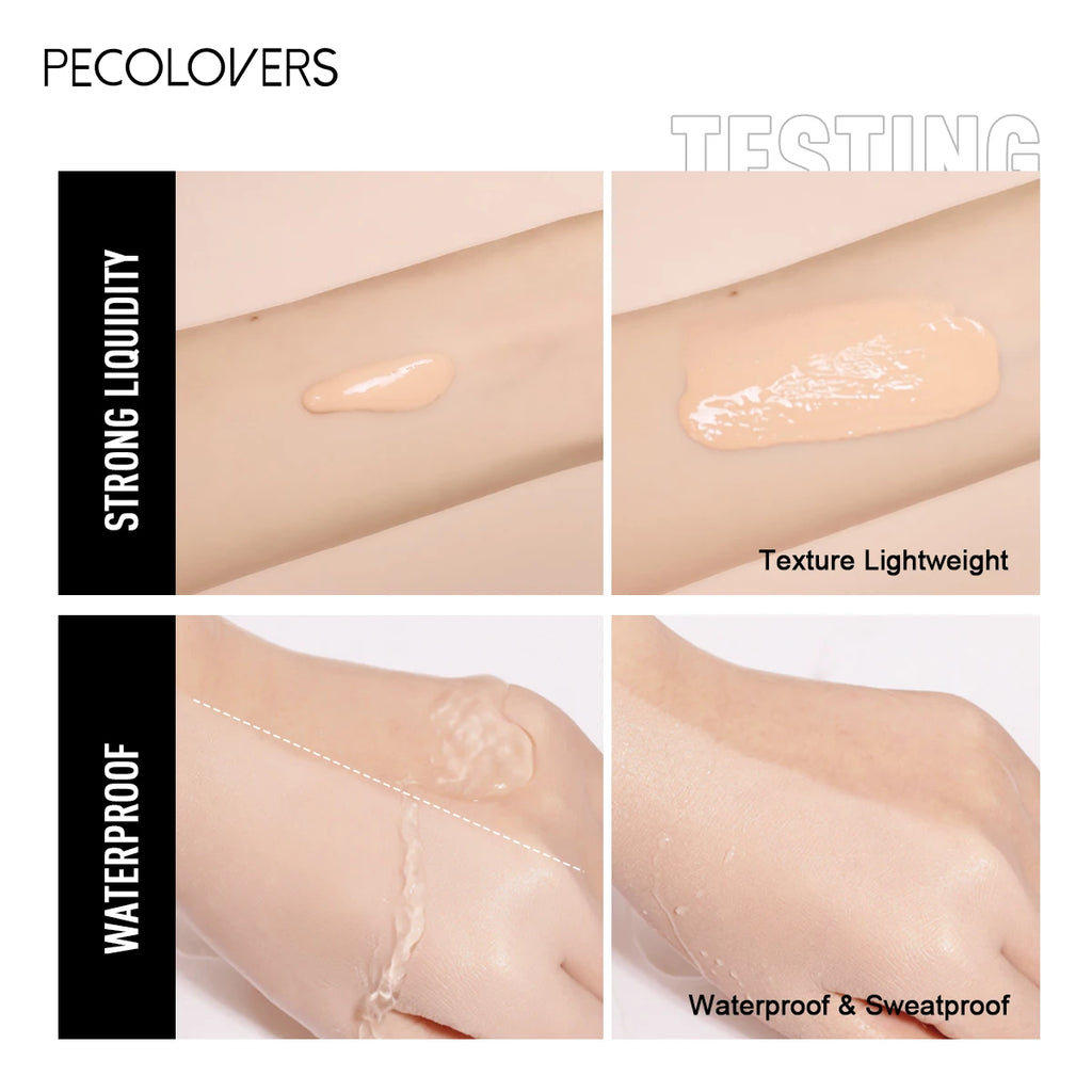 Tidesmit full coverage face foundation showing creamy texture and long-lasting oil-control makeup formula