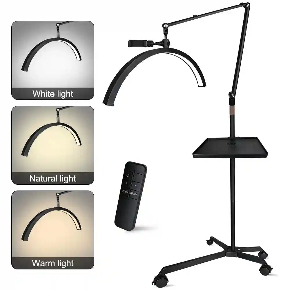 Half Moon LED Floor Light | Adjustable Beauty Lamp for Content Creators Tidesmit
