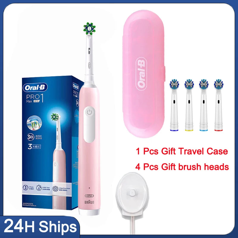Oral B Sonic Electric Toothbrush Rechargeable 3D Rotating Tooth Brush 14 Days Long Battery Life 2Mins Smart Timer Pro600 Pro1Max