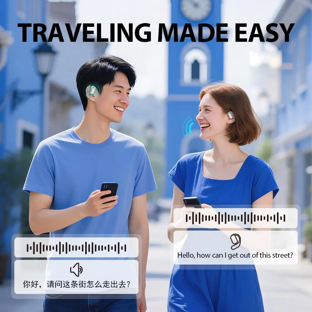 AI Translating Earbuds: 144-Language Real-Time Wireless Headphones - Black Tidesmit