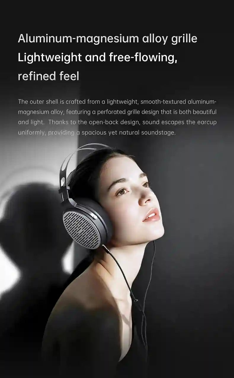 Open-Back Headphones 50mm Dynamic Driver with Detachable Mic - Tidesmit Tidesmit