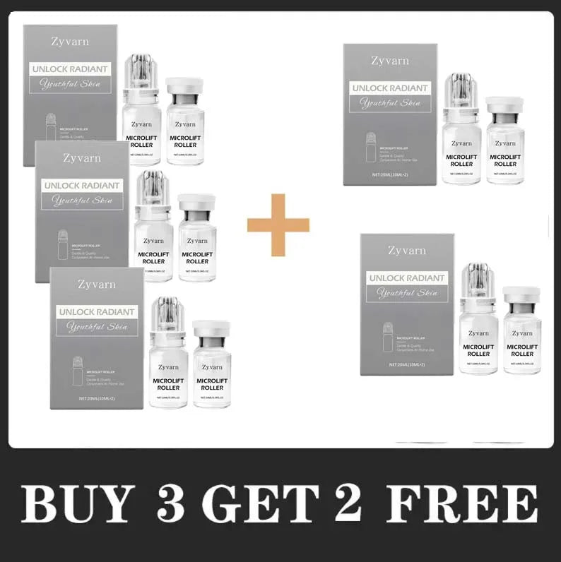 Zyvarn micro infusion serum kit with 0.25mm microneedle facial rollers for radiant skin at home, beauty treatment set.