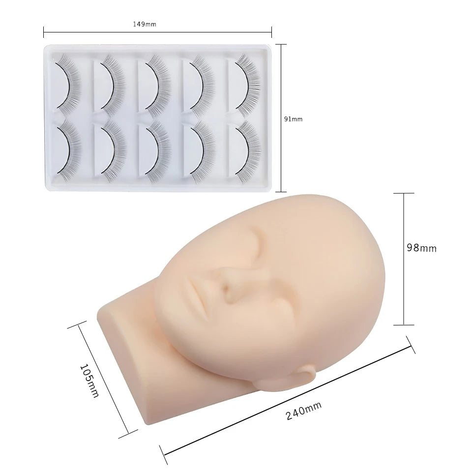 Tidesmit mannequin training head with removable eyelids for professional lash extension and makeup practice