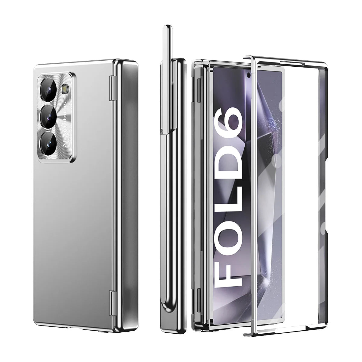Samsung Galaxy Z Fold 6 Case with S-Pen Holder and Hinge Protection Silver For Galaxy Z Fold6 China Mainland Tidesmit