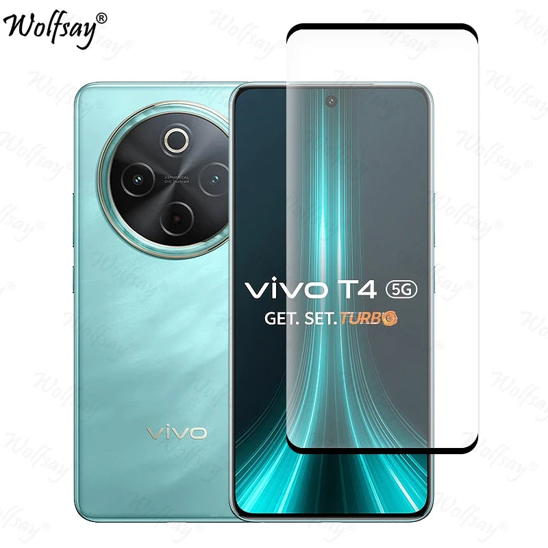 Full Cover Tempered Glass For Vivo T4 5G Screen Protector For Vivo T4 5G Camera Lens Film Glass For Vivo T4 5G Glass 6.77 inch AE Tidesmit