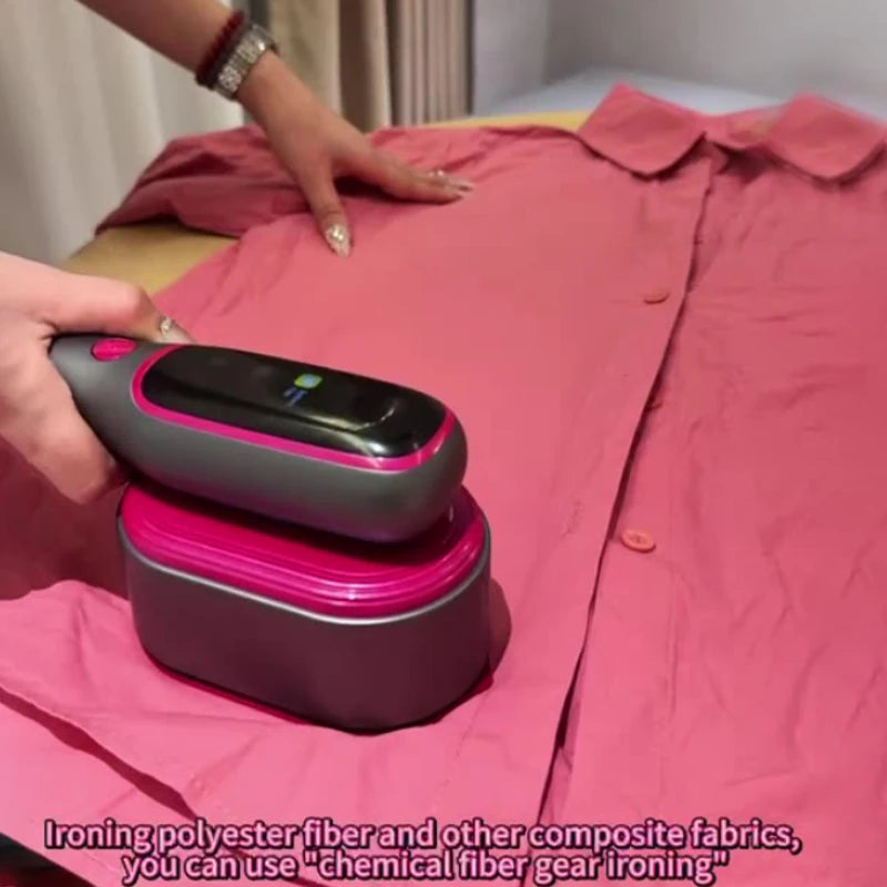 Tidesmit portable handheld garment steamer showing steam nozzle and water tank detail for quick fabric ironing
