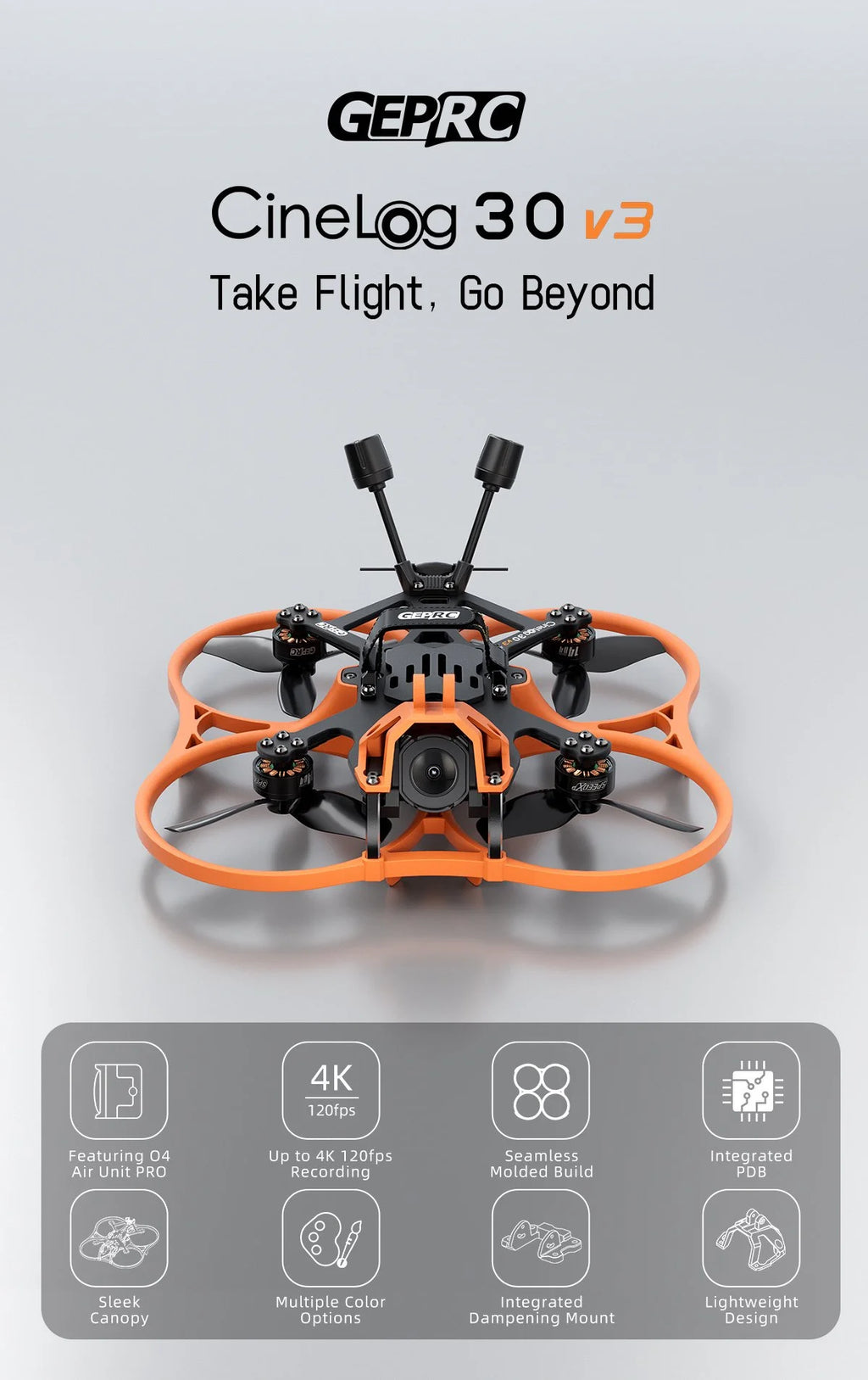 GEPRC Cinelog30 V3 4K FPV Drone - Professional Freestyle Quadcopter Tidesmit