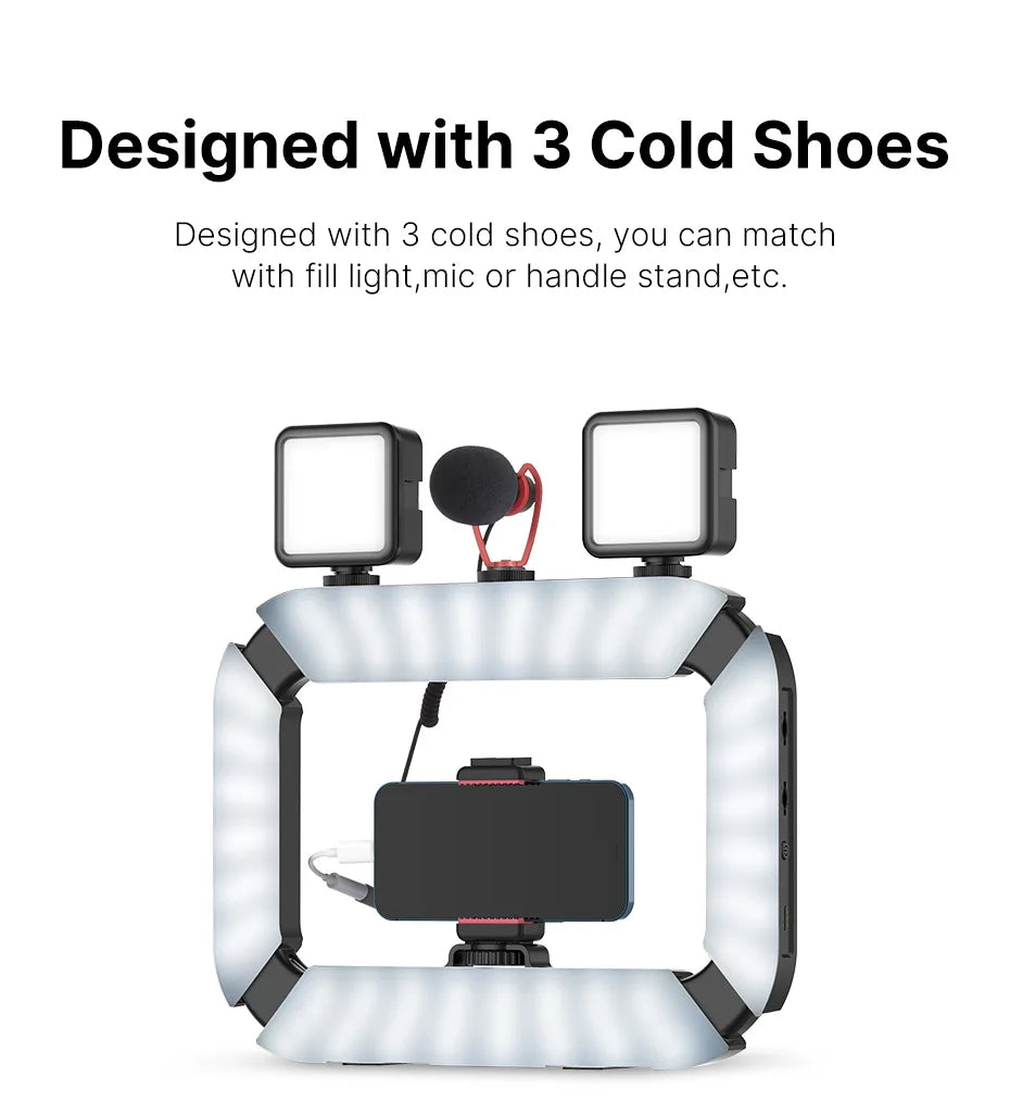 Bi-Color LED Ring Light for Video - Adjustable Dimmable Vlog Rig Tidesmit