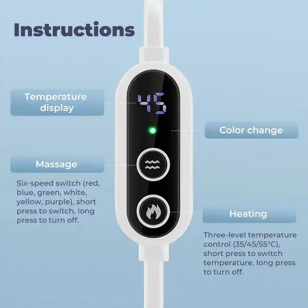 Electric Eye Massager with Heat - Portable Stress Relief Device Blue Relaxation Treatment Tidesmit