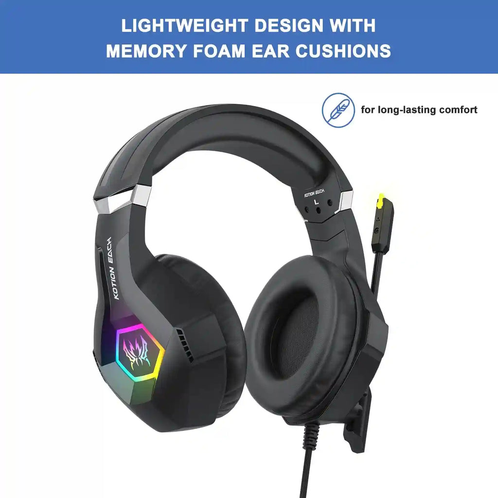 Tidesmit RGB Over-Ear Gaming Headphones with Mic - Low Latency Audio Tidesmit