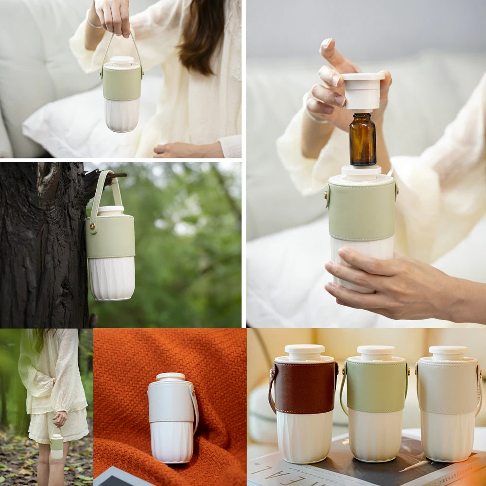 Waterless Essential Oil Aroma Diffuser Air Humidifier Small USB Rechargeable Fragrance Diffuser Machine Portable Car Home
