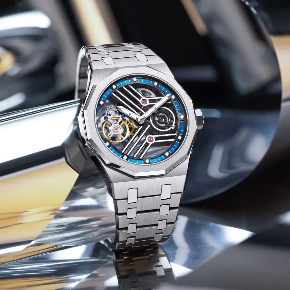 Classic Design 7055 Tourbillon Automatic Mechanical Watch Men Luxury Watch Manufacturer certified