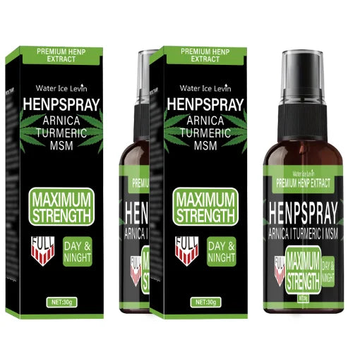 Hemp Spray Cream: Premium Hemp Extract+Arnica+Turmeric, Maximum Strength, Light Texture, Moisturizes for Elastic Skin