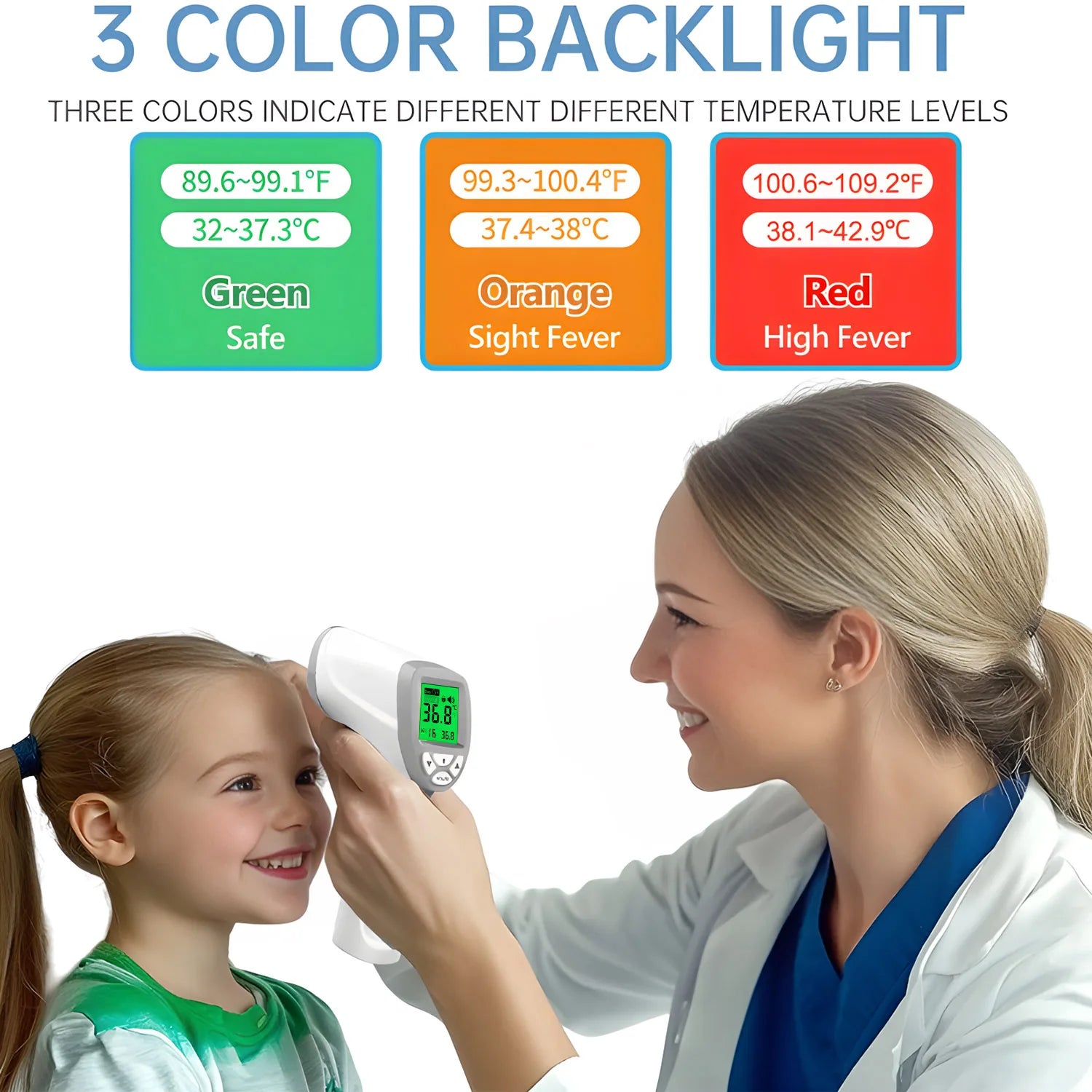 amzwn Baby Digital Infrared Forehead Thermometer Fever Contactless Clinical Electronic Medical Temperature Meter Adult