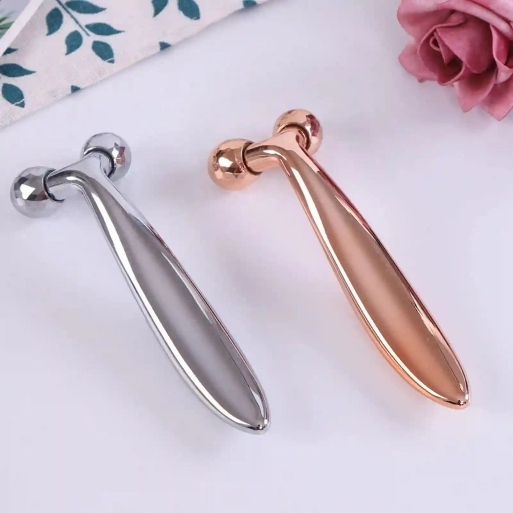 3D Roller Face Massager: Silver Slimming Tool for Facial Toning Eye Massage Instrument Tidesmit