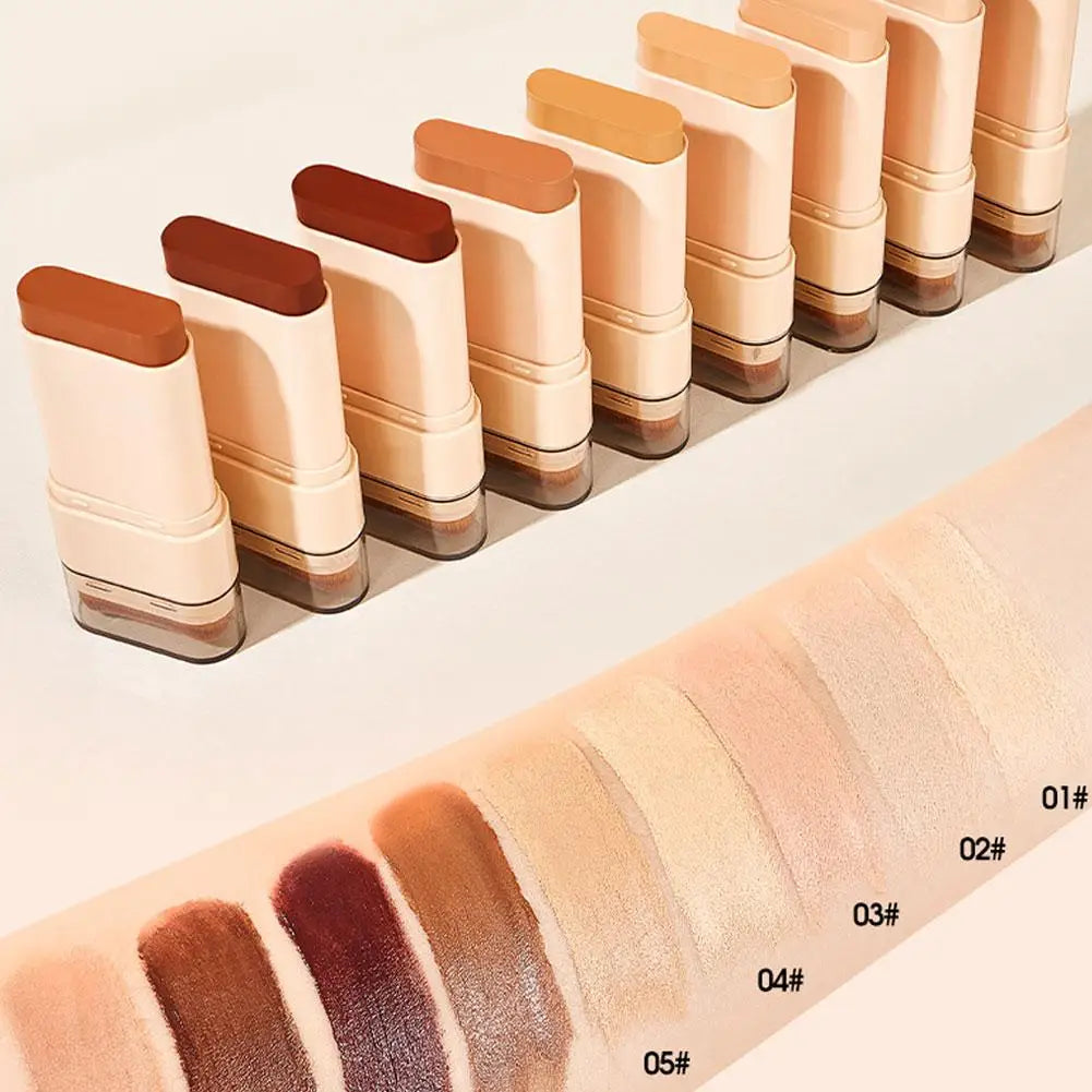 Tidesmit 2-in-1 double head matte foundation stick and concealer for smooth full coverage face makeup