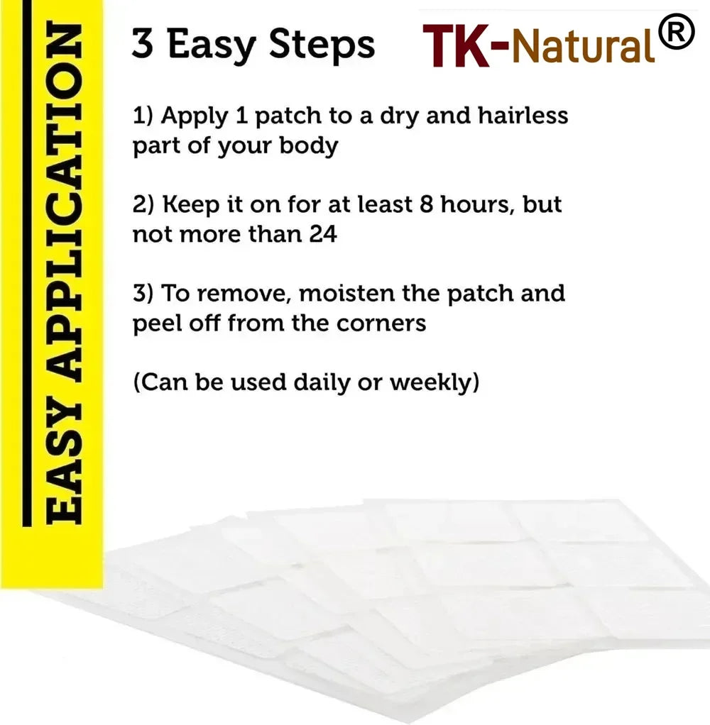 Tidesmit NAD Transdermal Patch application guide for anti-aging energy support with Vitamin D3, K2, and Resveratrol.