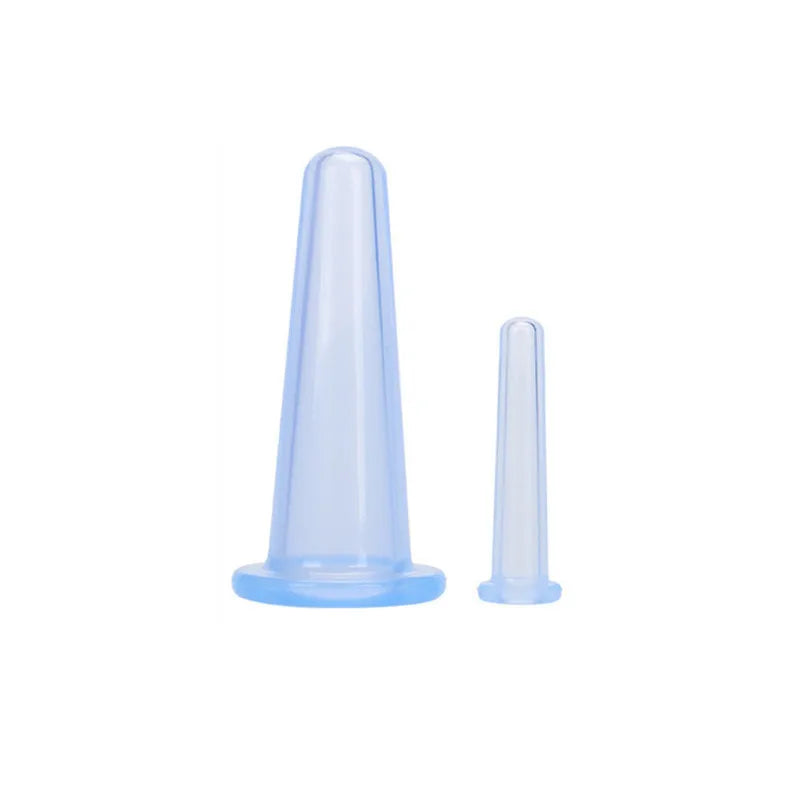 Silicone Vacuum Cupping Set for Facial Lift and Deep Tissue Recovery Back Massage Instrument 2pcs Blue Tidesmit